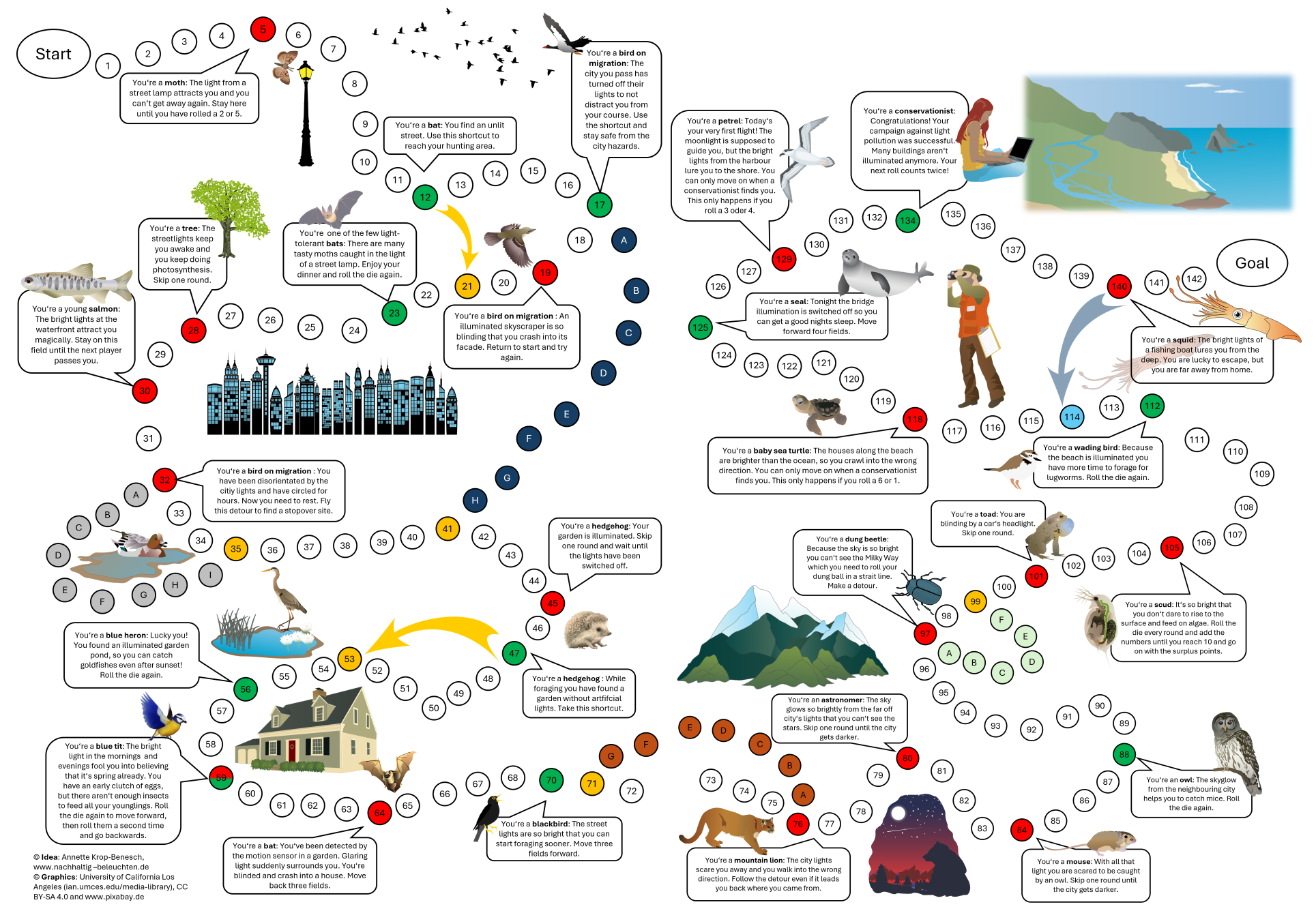 Board game on light pollution